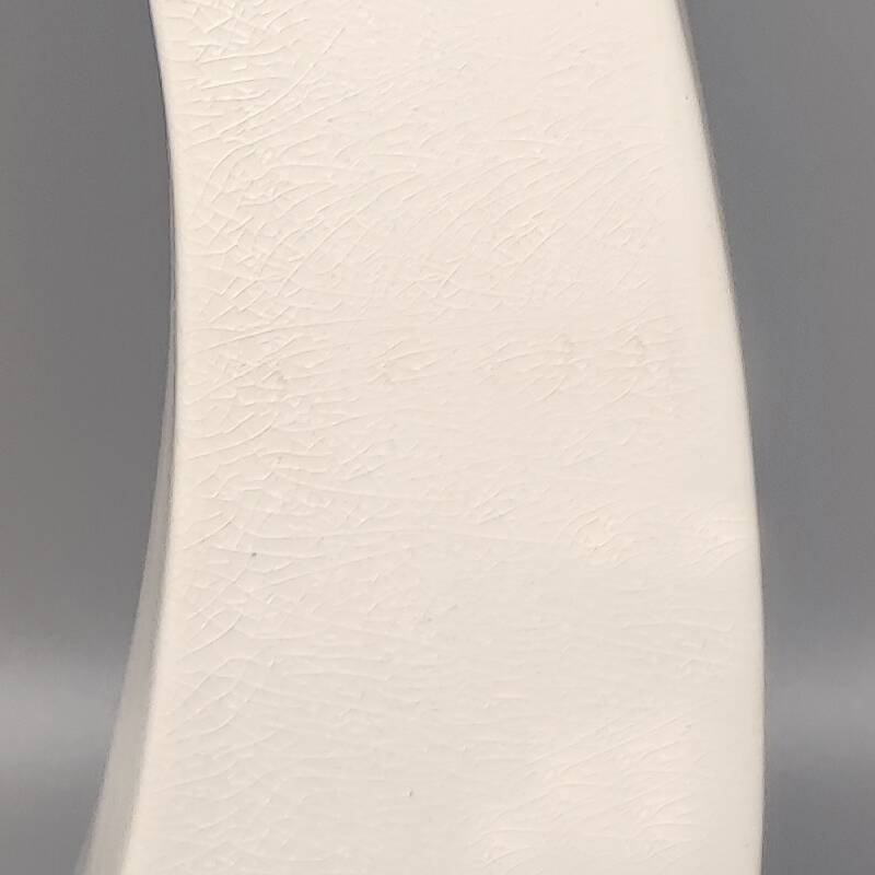 1970s Gorgeous  White Space Age Vase in Ceramic by Franco Pozzi. Made in Italy
