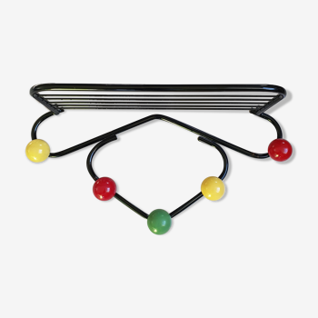 Wall coat rack with 5 colored balls