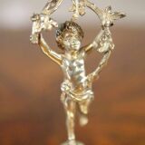 20th-Century Metal Fruit Bowl with Cherub, 1890s