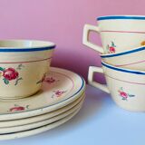 Lot 4 flower coffee cups salins granit france