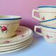 Lot 4 flower coffee cups salins granit france