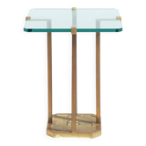 Peter Ghyczy t18 bronze cut glass sidetable, brutalist classic