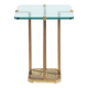Peter Ghyczy t18 bronze cut glass sidetable, brutalist classic