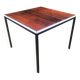Table basse carré métal noir et plateau palissandre vers 1960