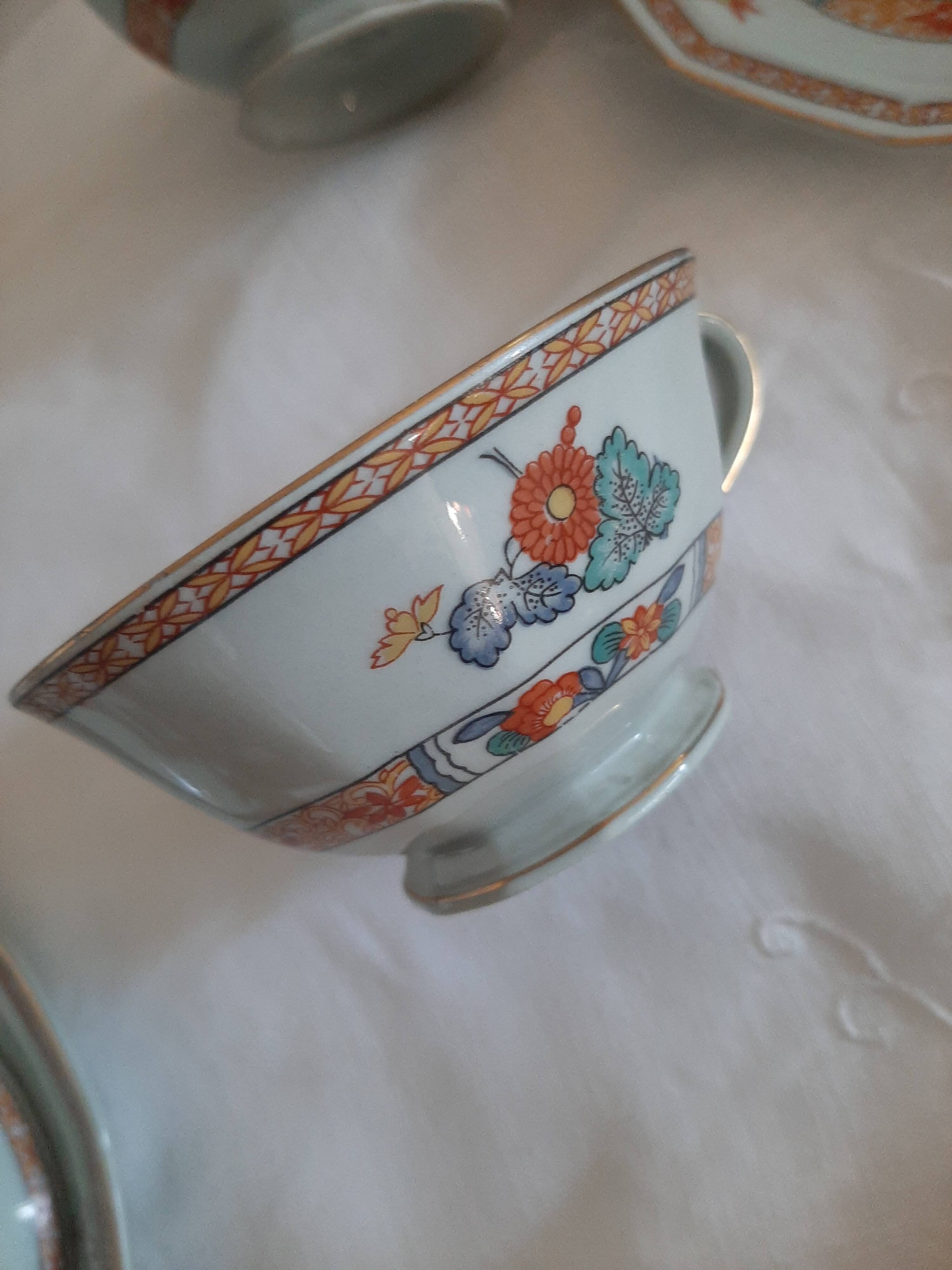 Celadon porcelain tea set Bernardaud Limoges 1920