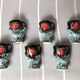 Old coquetiers signed Vallauris Turquoise and Red
