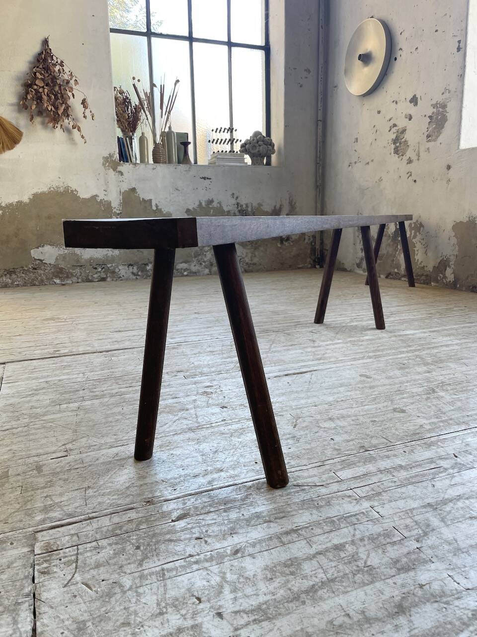 Solid oak farm bench 3m