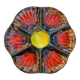 Ceramic oyster dish for 6 Barbotina handcrafted painted and enameled from Vallauris France 1970s