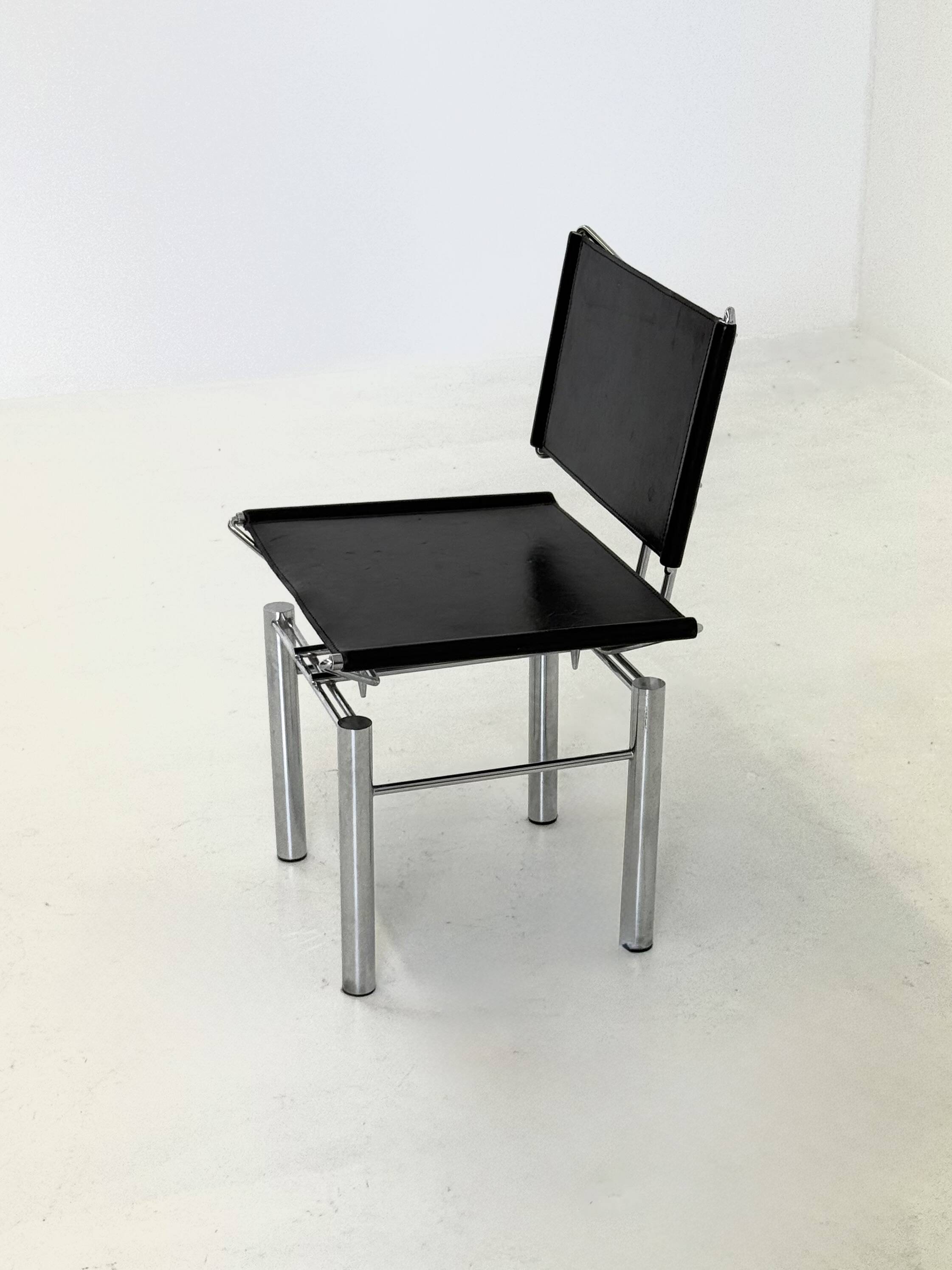 Black leather 8600 chair for Kusch & Co by Hans Ulrich Bitsch