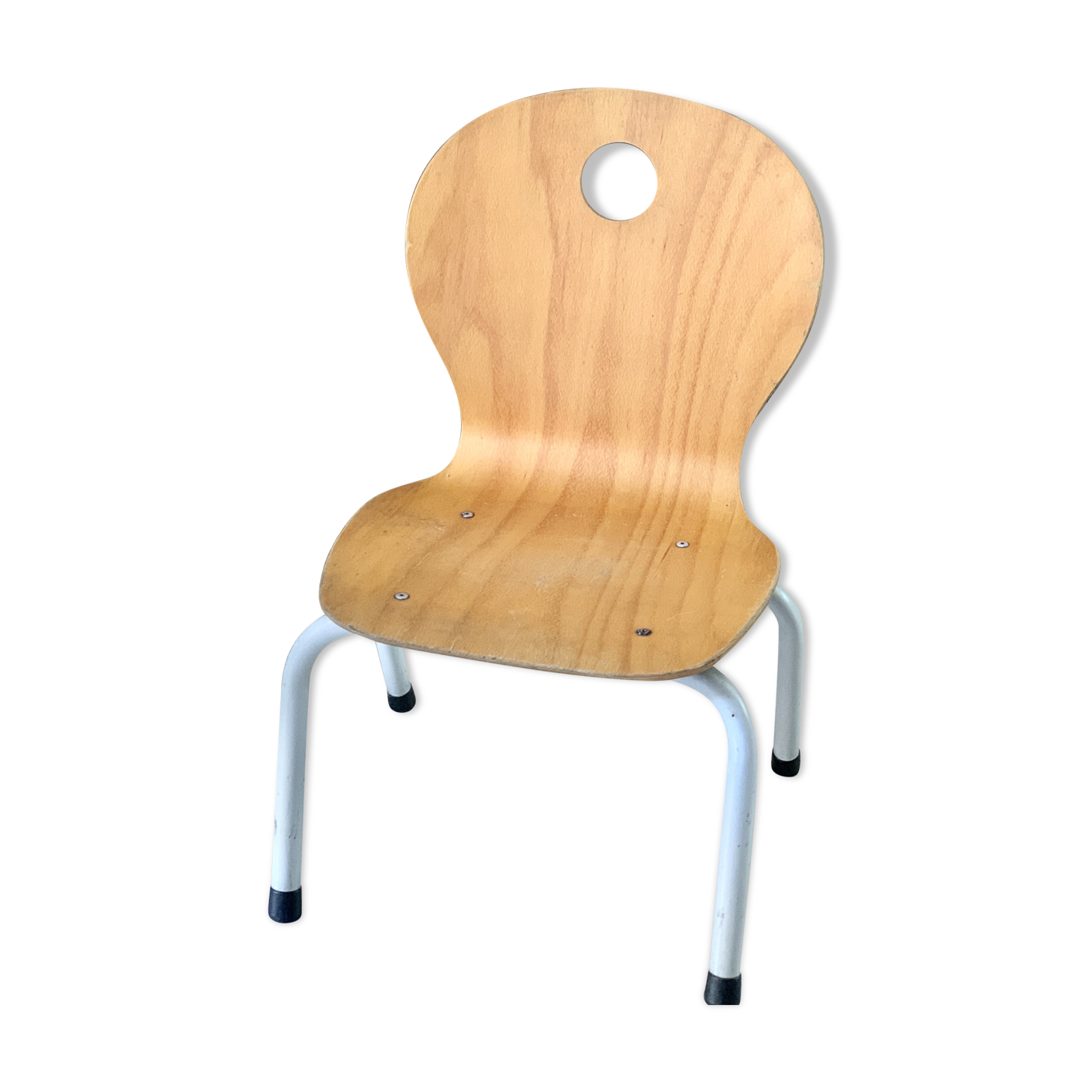 Chaise enfant bois et metal