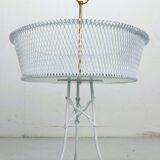 Vintage white metal and brass planter or basked, France 1960s