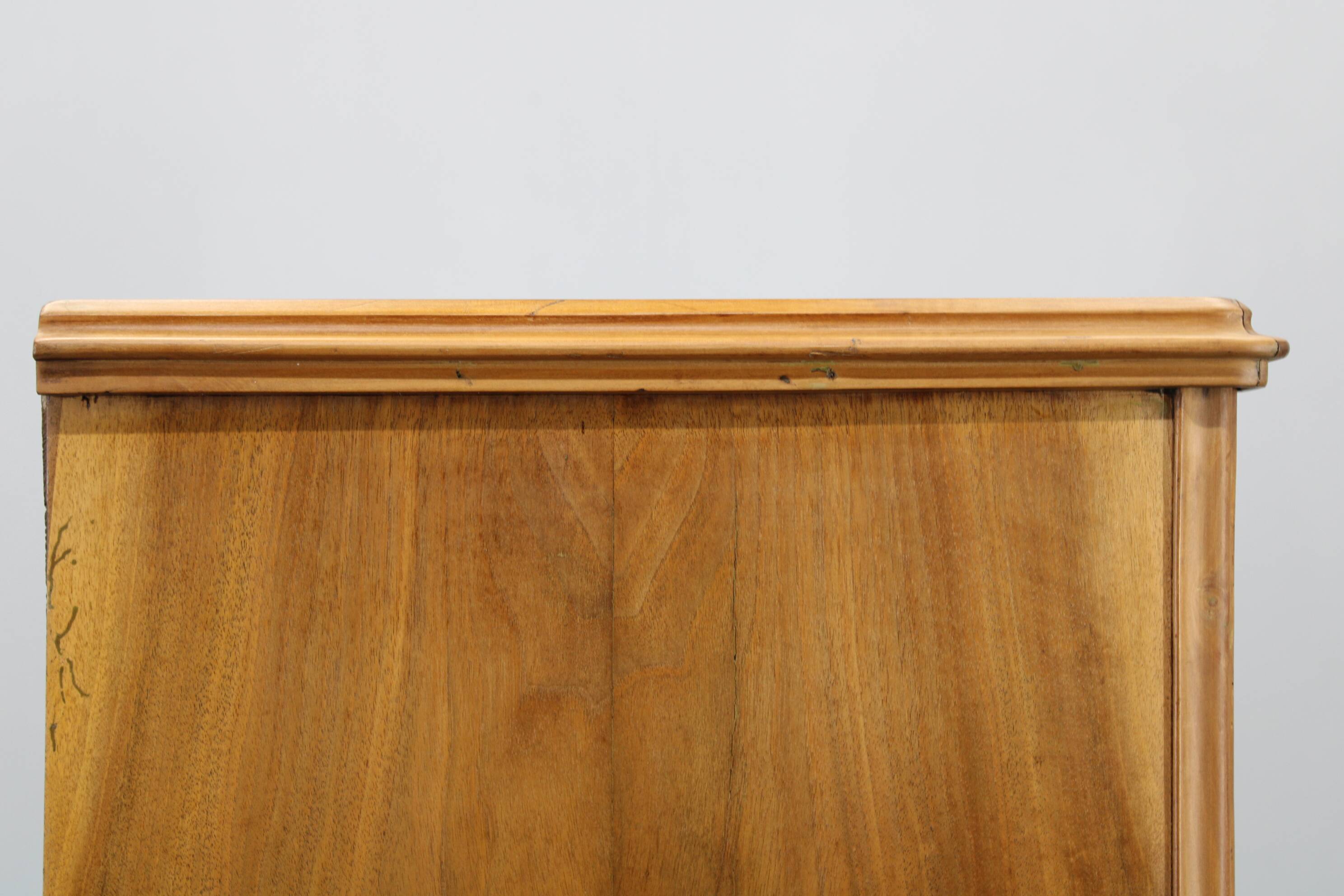 Antique Cabinet in Walnut Finish, Czechoslovakia