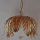 Suspension vegetable pattern golden metal and vintage opaline