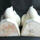 Cracked white ceramic Art Deco book-snables: Birds, Doves