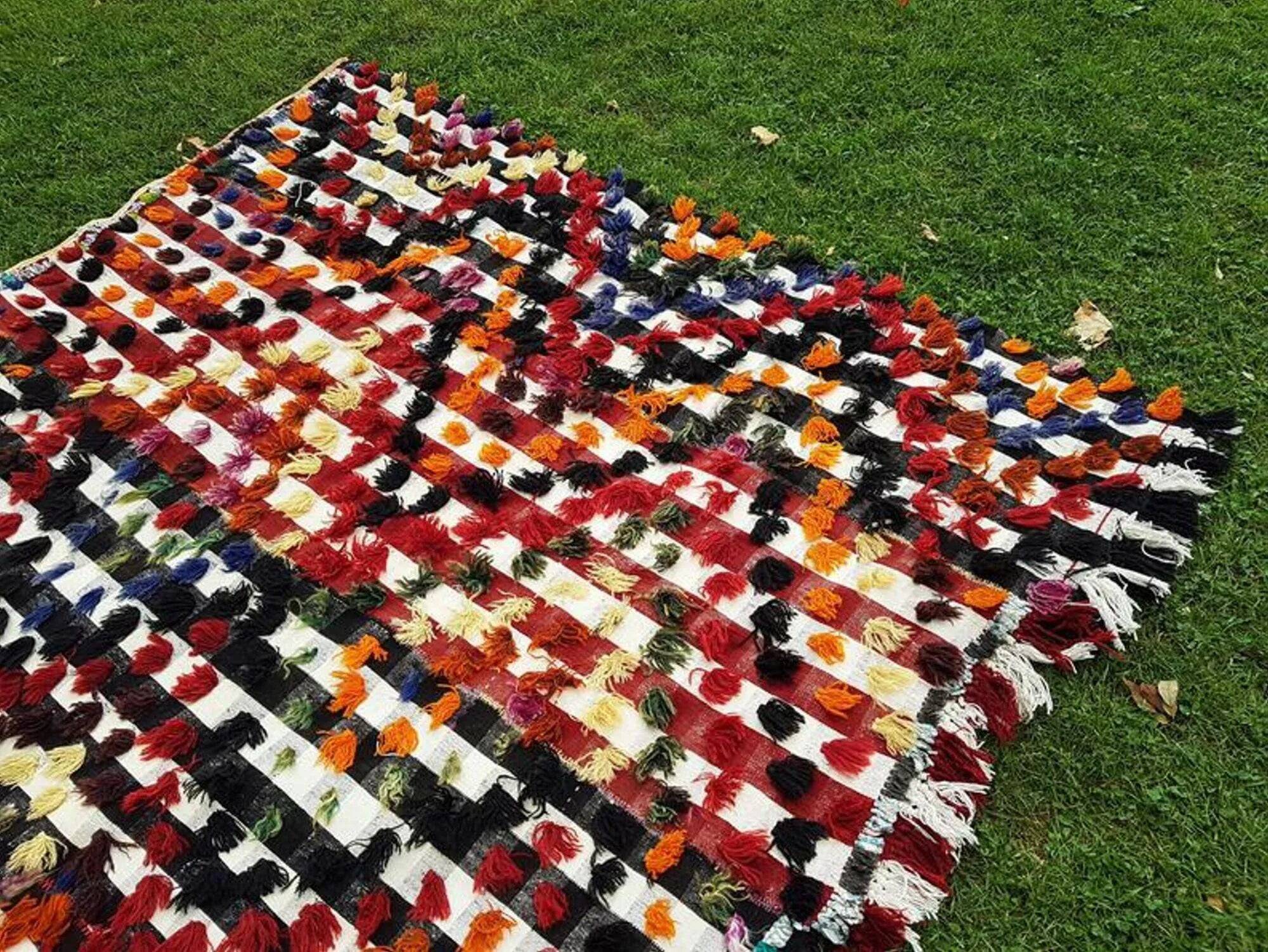 Vintage Turkish rug handmade 190x438 cm
