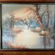 Tableau : huile sur toile - paysage lacustre