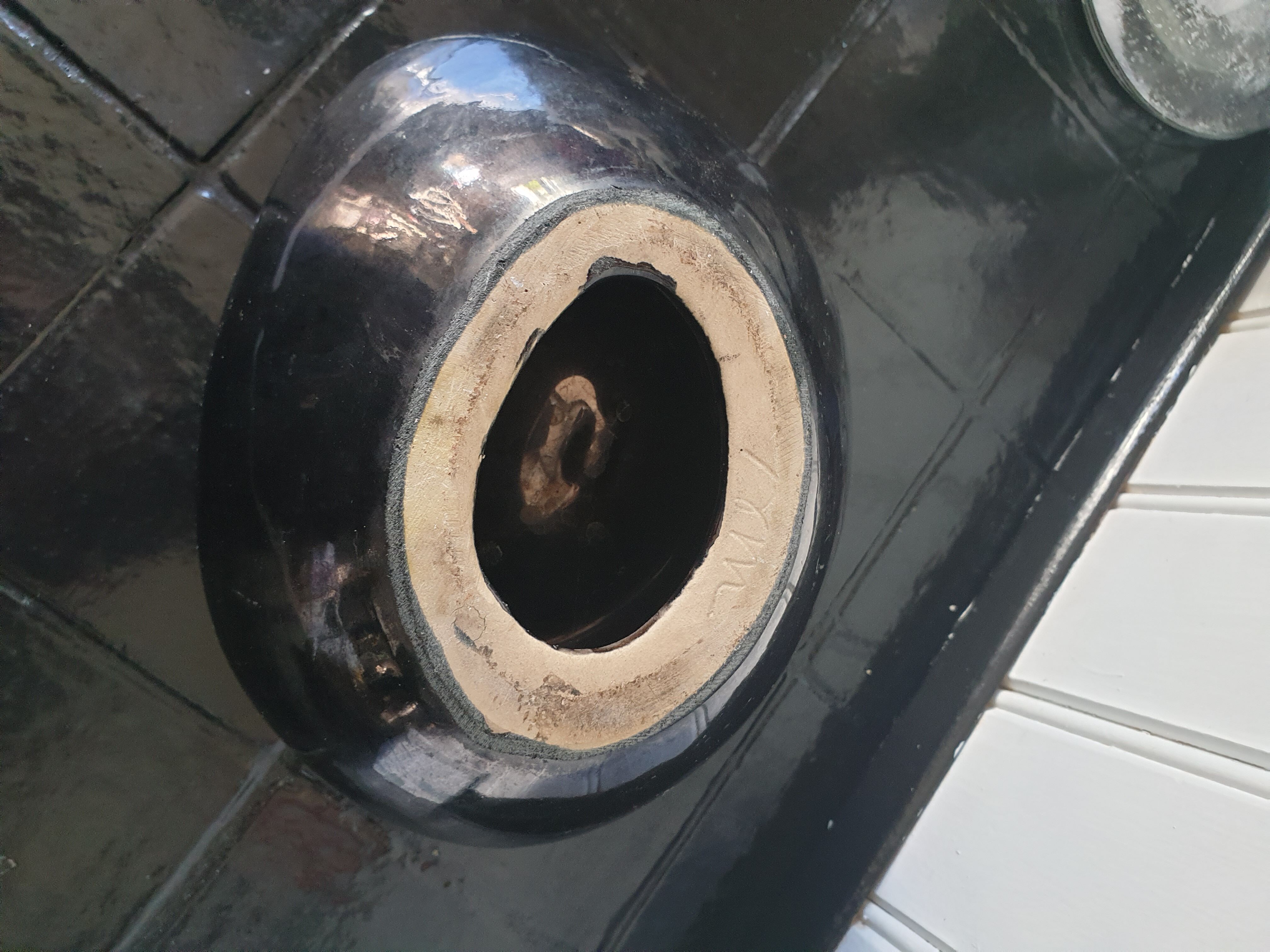 Vintage enamelled ceramic ashtray