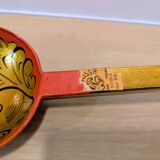 Vintage Khokhloma set – bowl + 7 painted ladles USSR