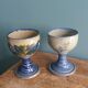 Signed and dated stoneware chalices