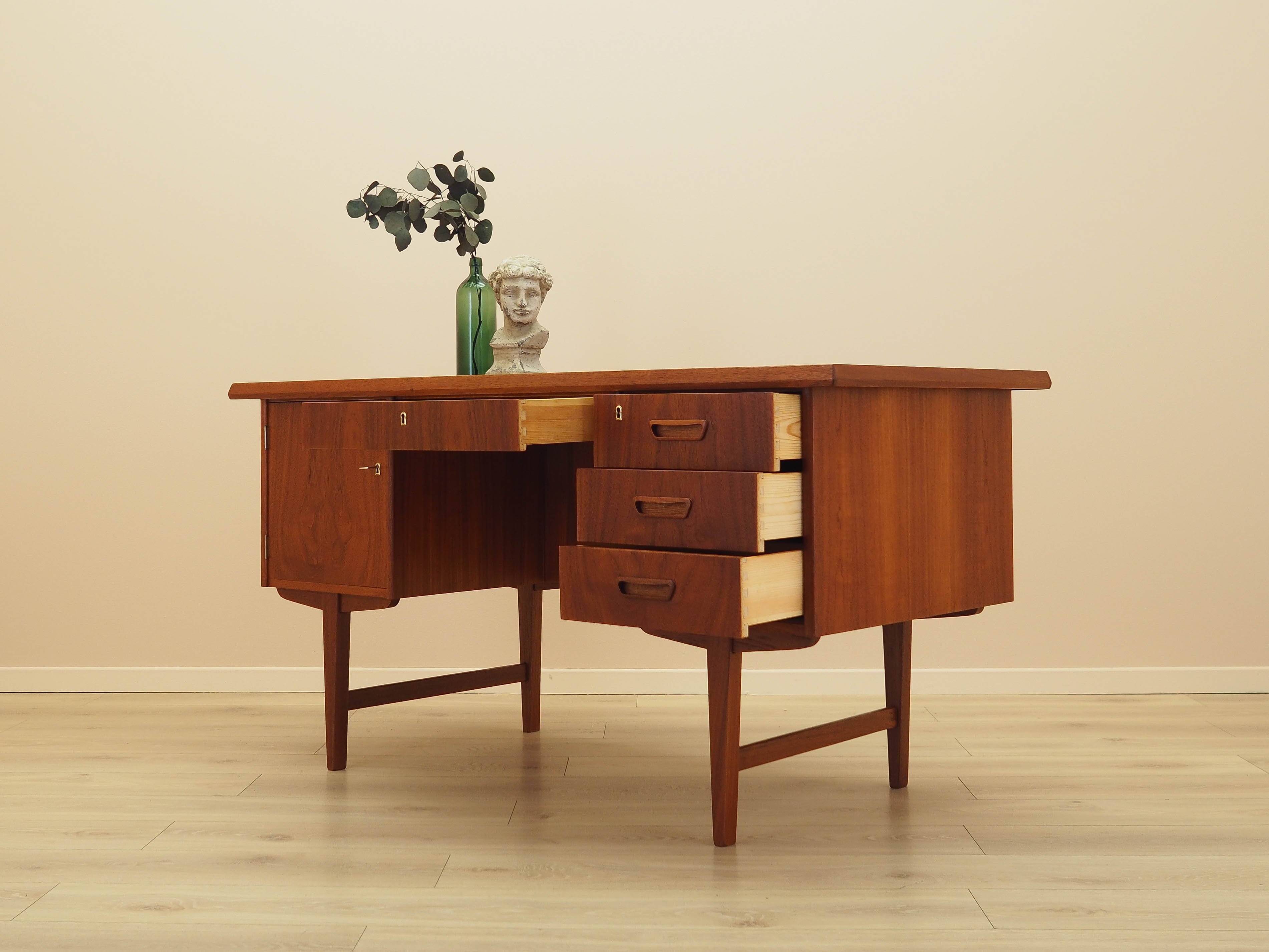 Teak desk, Danish design, 1970s, made in Denmark