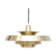 Vintage danish pendant lamp in golden brass 60's