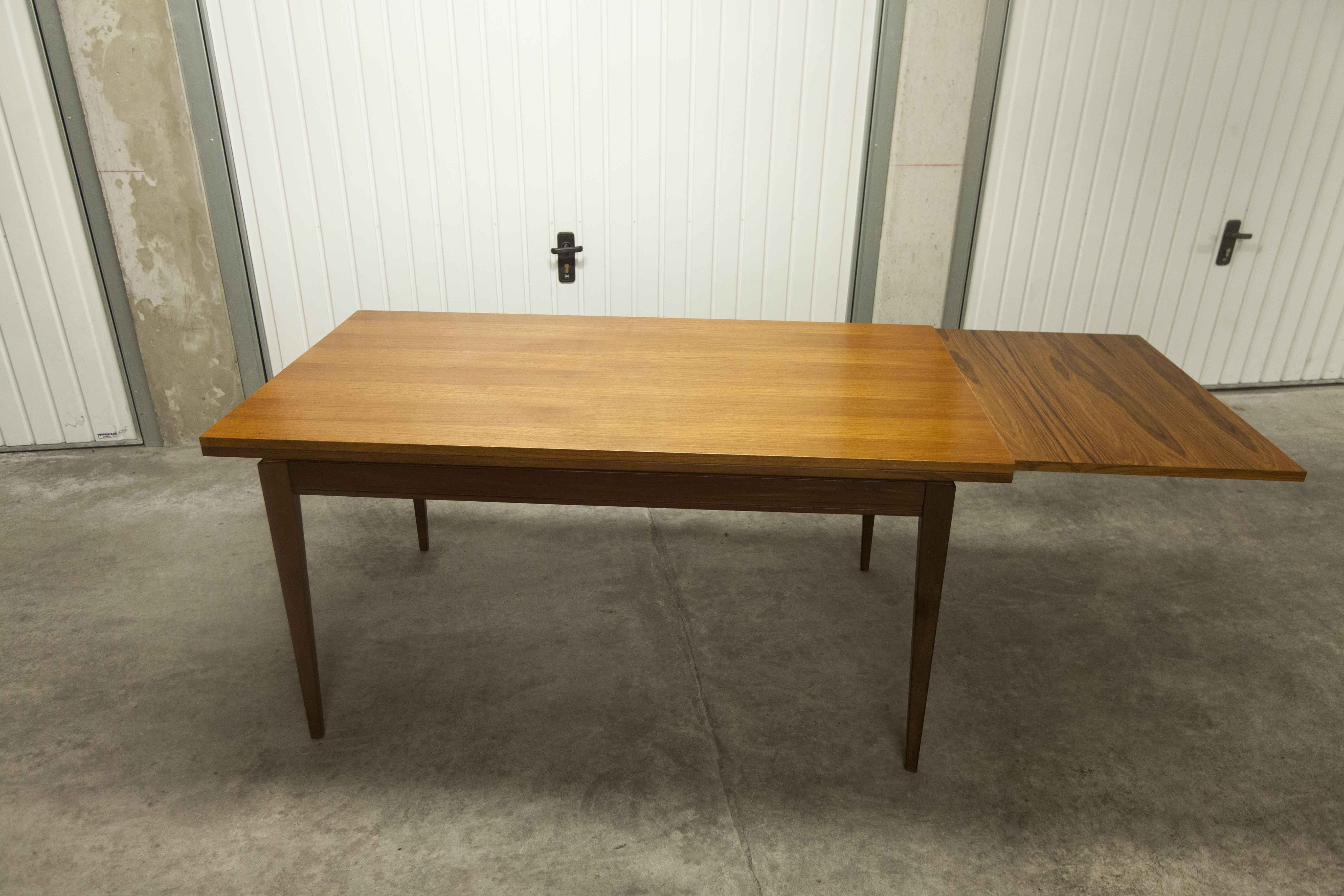 60's rectangular Scandinavian table with extension cords