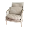 Shepherdess wood & cannage, bleached, seats and armrests striped linen - Roche & Bobois