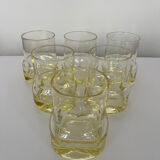 Set of 6 vintage yellow whisky glasses
