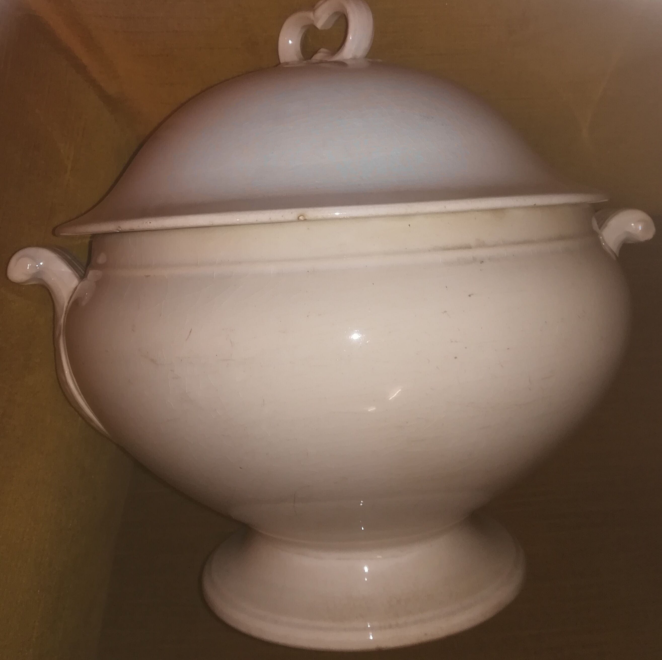 Tureen old white earthenware
