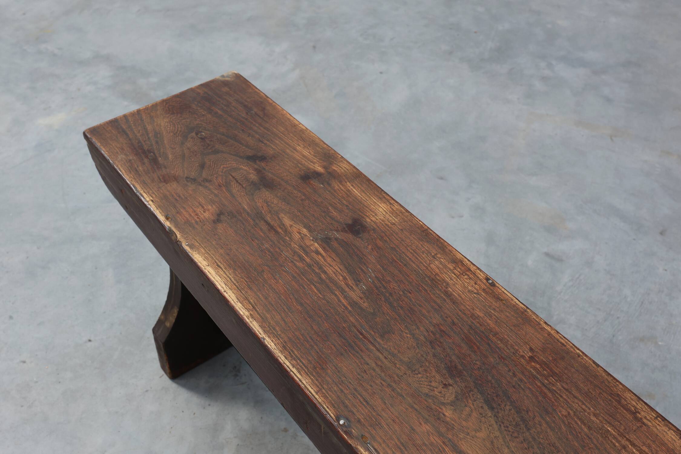 Rustic wooden bench in Wabi Sabi style, France 1900s