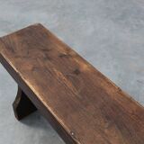 Rustic wooden bench in Wabi Sabi style, France 1900s