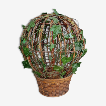 Hot Air Balloon Decoration Garden Rattan + Vintage Leaves #A671