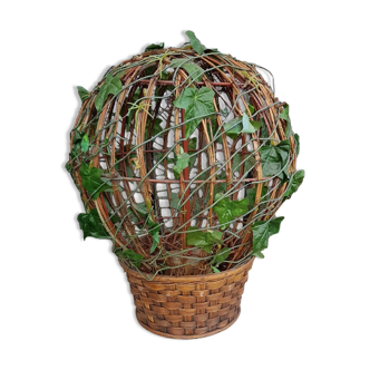 Hot Air Balloon Decoration Garden Rattan + Vintage Leaves #A671