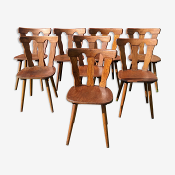 Series of 8 bistro chairs manufacture macorest kingersheim circa 1950