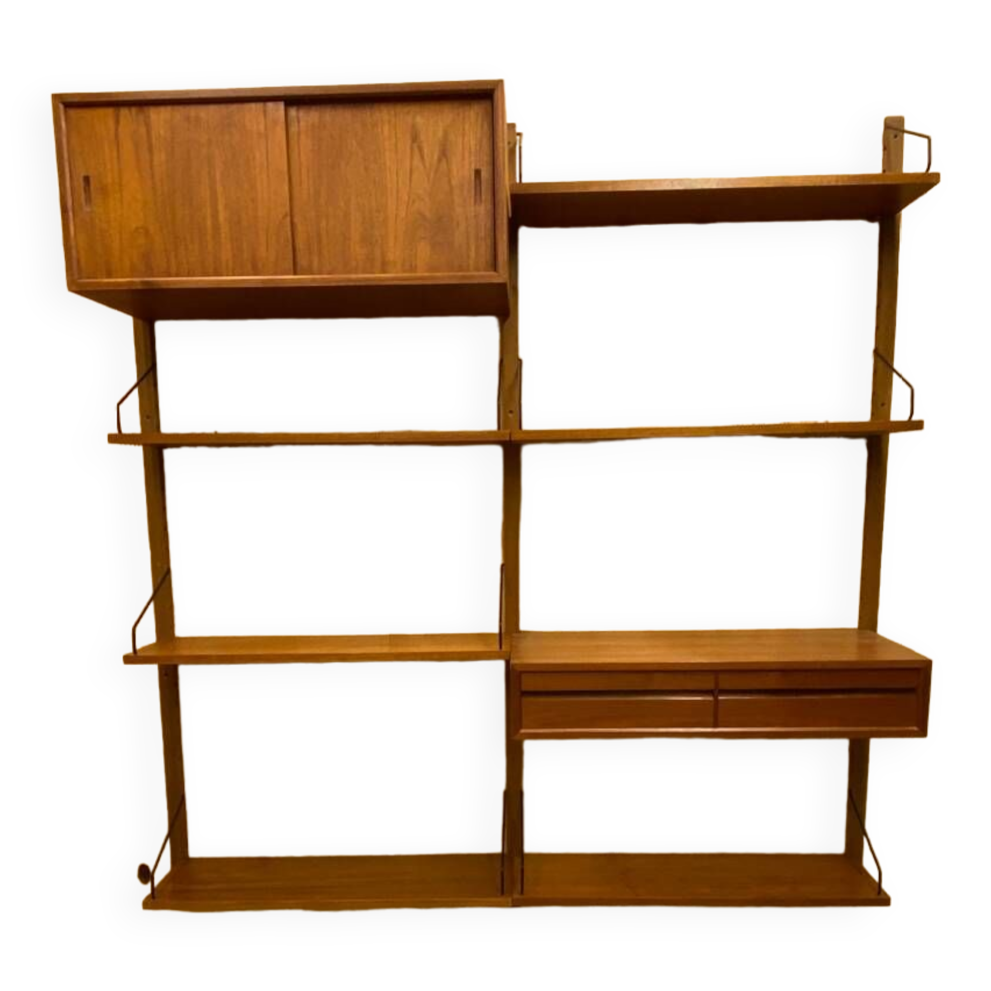 Vintage Scandinavian Teak Wall Unit by Poul Cadovius for Royal System, 1960s