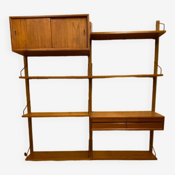 Vintage Scandinavian Teak Wall Unit by Poul Cadovius for Royal System, 1960s