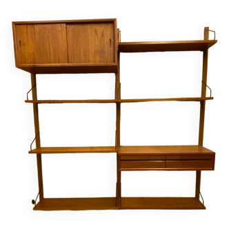 Vintage Scandinavian Teak Wall Unit by Poul Cadovius for Royal System, 1960s