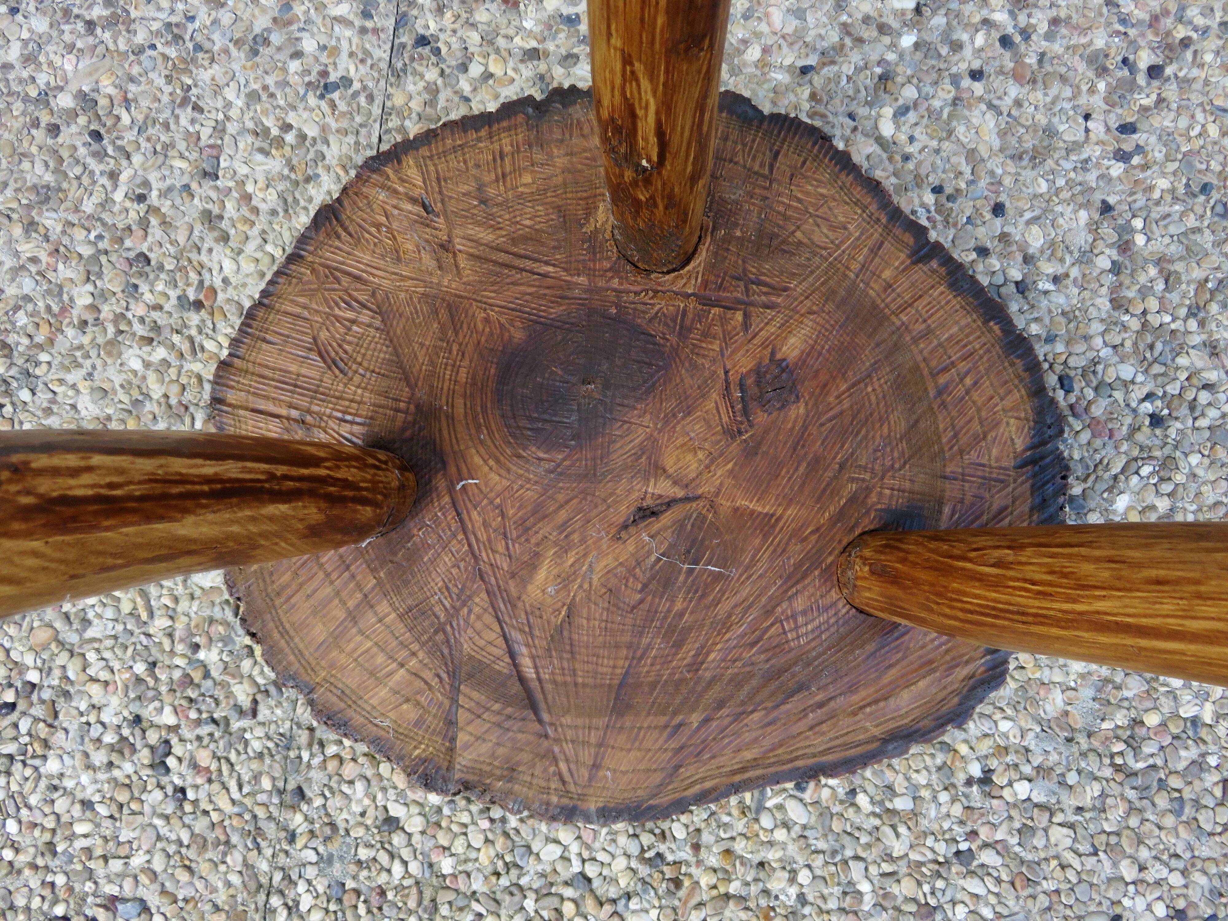 Brutalist stool in solid wood