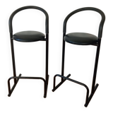 Paire de tabouret de bar post-moderne, Amisco, années 80