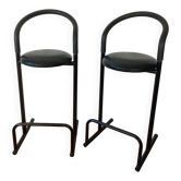 Paire de tabouret de bar post-moderne, Amisco, années 80
