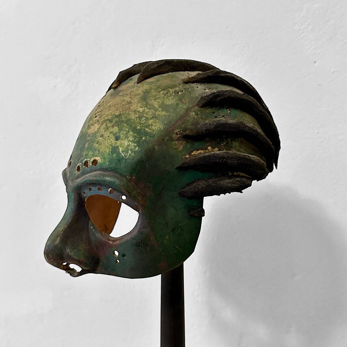 Theater Mask in Treated Leather by Wolfgang Utzt for Theater Play Ragtime, 1992