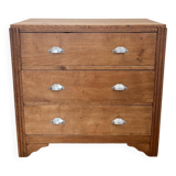 Art Deco chest of drawers in solid oak