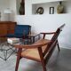 Teak bench sofa and cannage