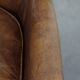 Fauteuil en cuir subtil avec coussin d'assise réversible en kilim