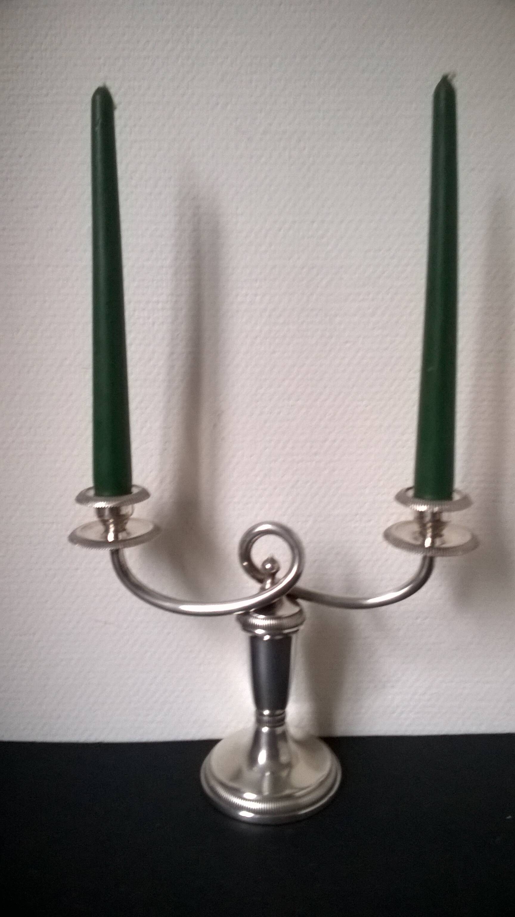 Candle holder - Gallia candlestick - Christofle Royaumont model in silver-plated metal