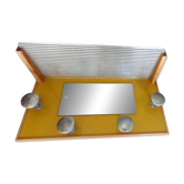 Porte manteau années 50 avec miroir patères métal et tablette verre