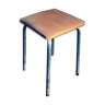 Tabouret en métal et similicuir marron