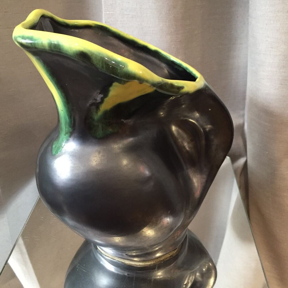 Vintage vallauris lunetta earthenware jug or pitcher