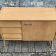Vintage sideboard with tapered legs, light oak, 1960s.