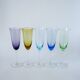 Ensemble de 5 flûtes en verre coloré multicolores 1970